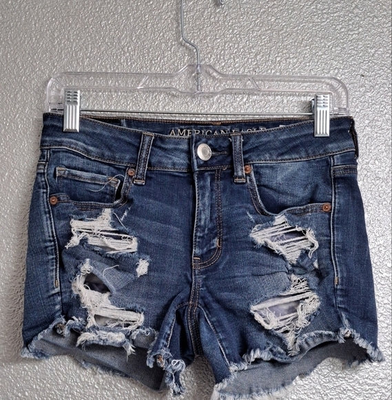 American Eagle Outfitters  Distressed Cut Off Jeans - Picture 1 of 4